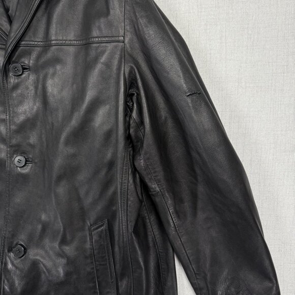 Wilsons Leather Mens Jacket Thinsulate Black Button-Down Lined Size XL - Picture 4 of 16